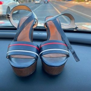 Tommy Hilfiger wedges navy blue with red and white stripes